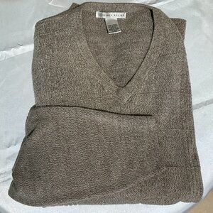 Geoffrey Beene Taupe V-Neck Sweater
